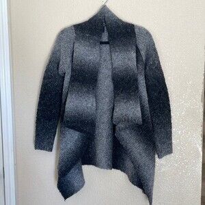 Ypsilon Italian Alpaca Wool Cardigan Sweater Gray and Black size Small